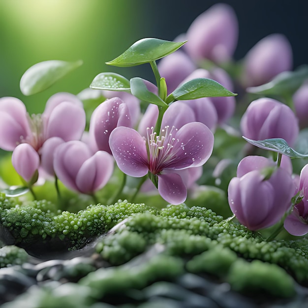 a close up of a flower with the word quot spring quot on it