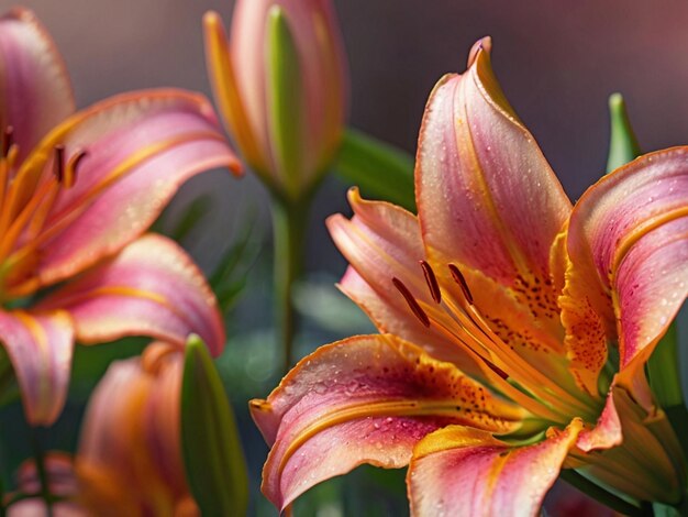 Photo a close up of flowers with the name lily on the bottom