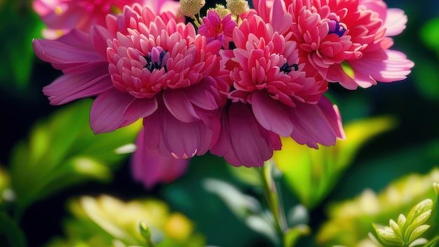 A close up of flowers with the word chrysanthemum on the bottom