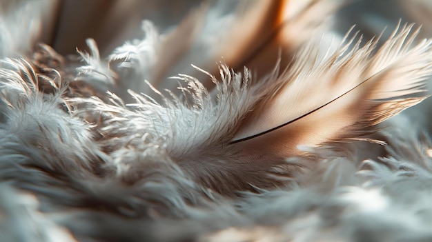 Photo a close up of a fluffy rug with feathers in