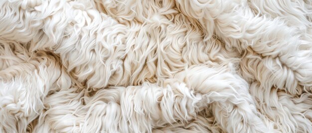 Close Up of Fluffy White Sheep Wool