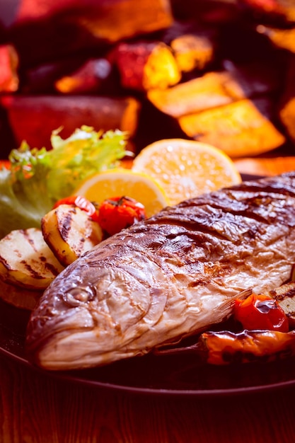 Close-up of food served on table