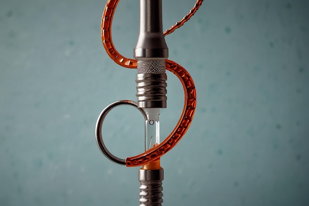 a close up of a fountain pen with a red handle