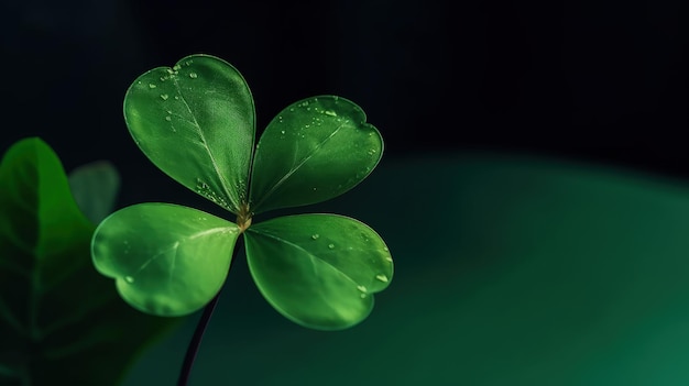 A close up of a four leaf clover generative AI