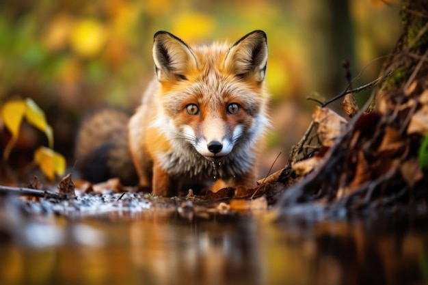 Close Up of Fox near Water