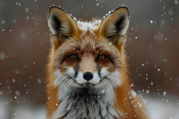 Close Up of a Fox in the Snow