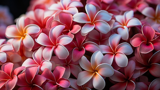 Close up of Frangipani flowers Thailand