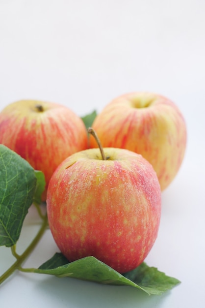 Close up of fresh apple on white background