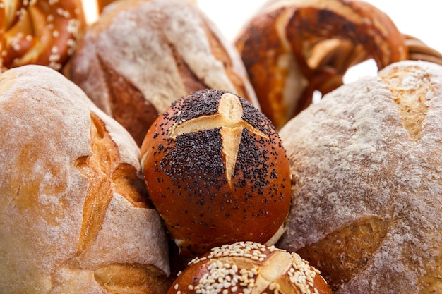 Close up fresh baked bread