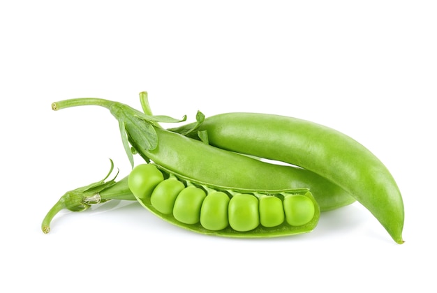 Close up fresh green pea pod