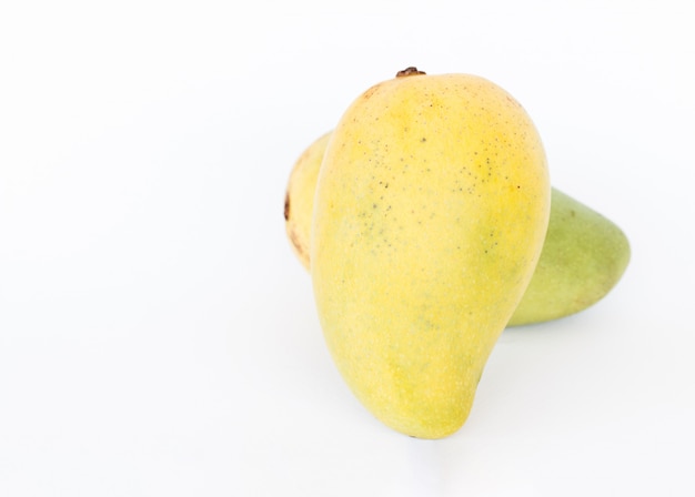 Close up of fresh Mangos  on white background