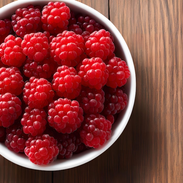 Close up of fresh Red Raspberries generative art by AI