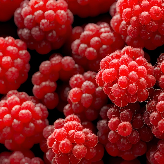 Close up of fresh Red Raspberries generative art by AI