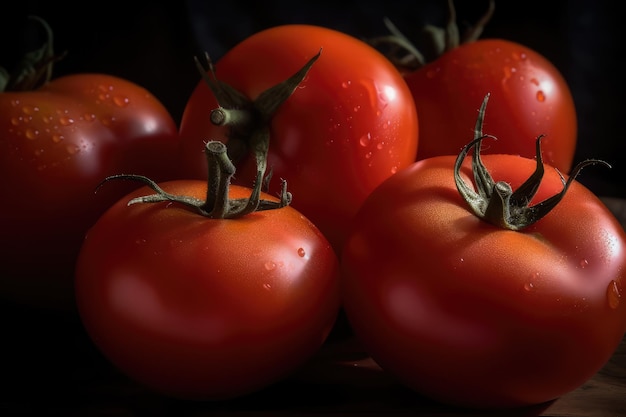 Close up of fresh tomatoes generated by AI