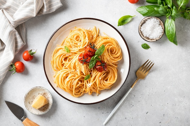 Close-up of fresh vegetarian pasta