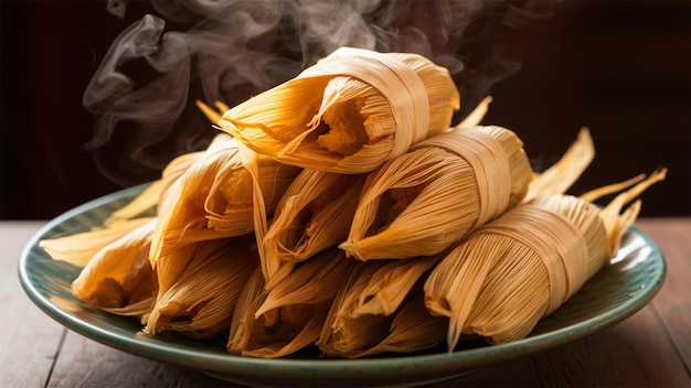 A close up of a freshly made batch of tamales