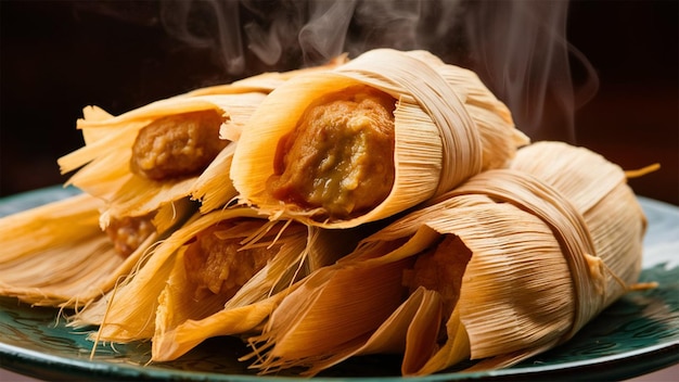 A close up of a freshly made batch of tamales