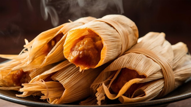 A close up of a freshly made batch of tamales