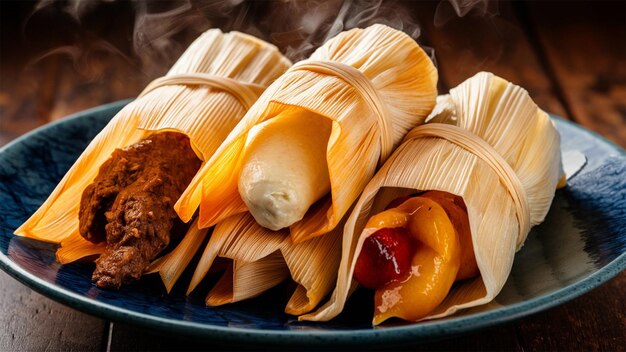 A close up of a freshly made batch of tamales