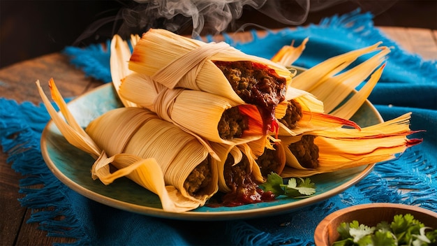 A close up of a freshly made batch of tamales