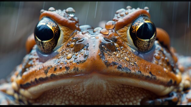 a close up of a frogs eye and eye