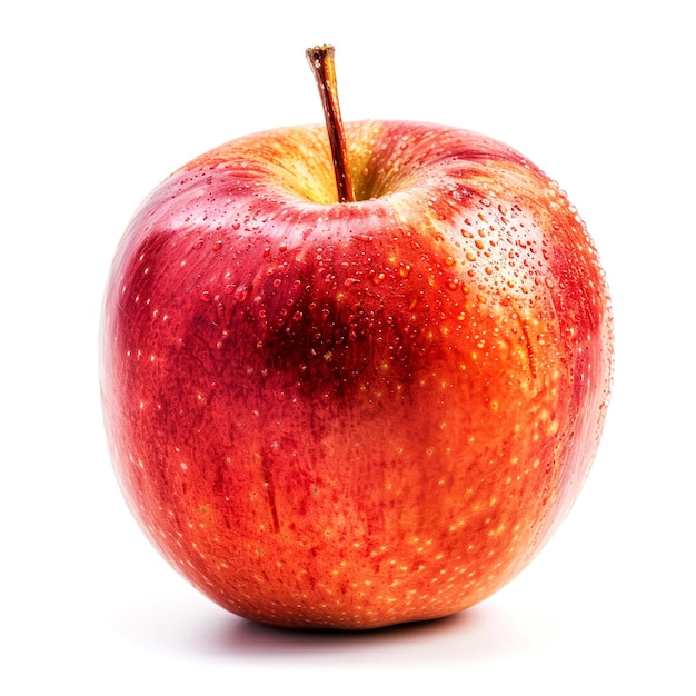 close up fruits banana apple mango strawberry orange blueberry on white background