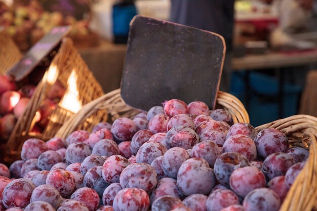 Photo close-up of fruits for sale in market