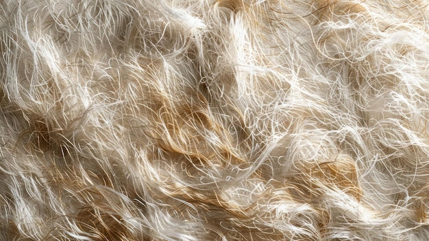 Photo a close up of a furry animal with a lot of white and brown hair