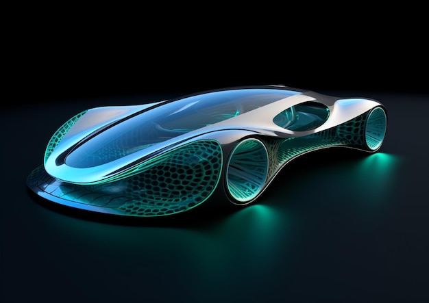 a close up of a futuristic car with a glowing interior generative ai