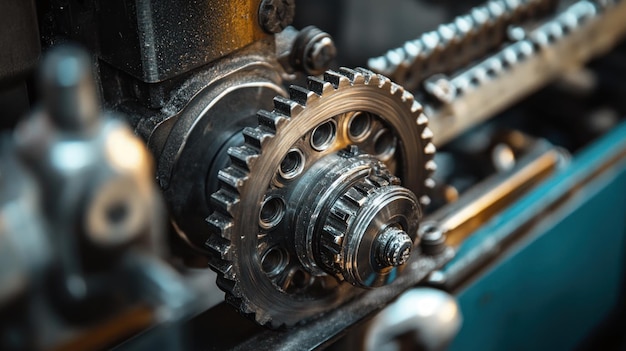 Close Up of a Gear on a Machine