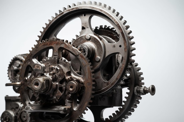 A close up of a gear that has been rusted.