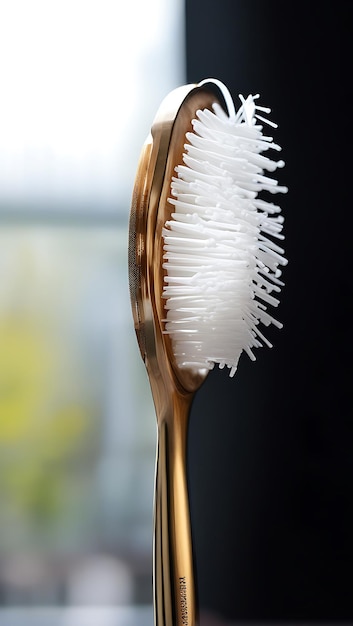 Photo close up of gentlewhisk toothbrush bristles with light