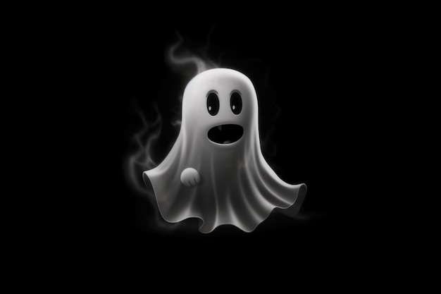 A close up of a ghost with a black background generative ai