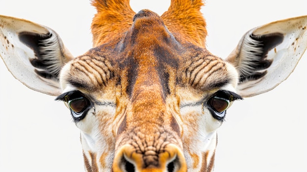 Photo close up of a giraffes face