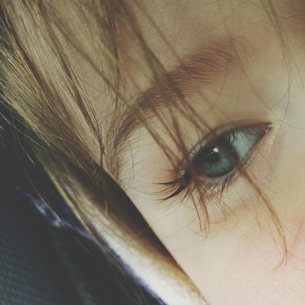 Close-up of girl eye