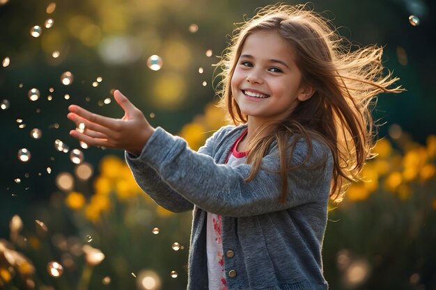 A close up of a girl with happiness