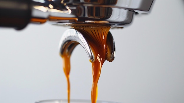 Photo a close up of a glass bowl with a spoon and sauce on it