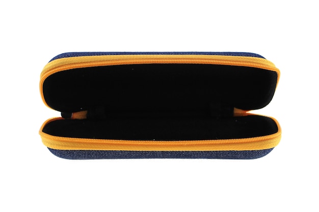 Close up on glasses case isolated