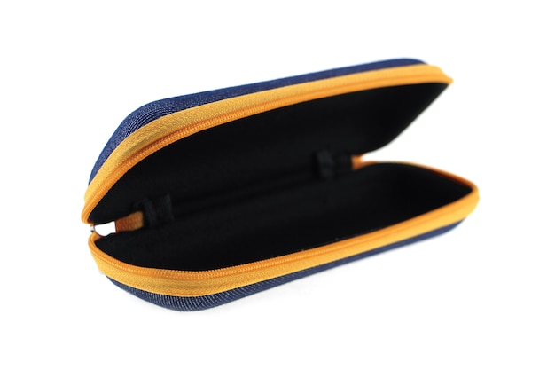 Close up on glasses case isolated