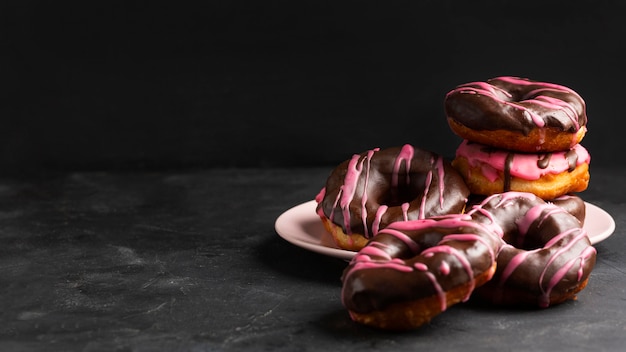 Close-up glazed donuts