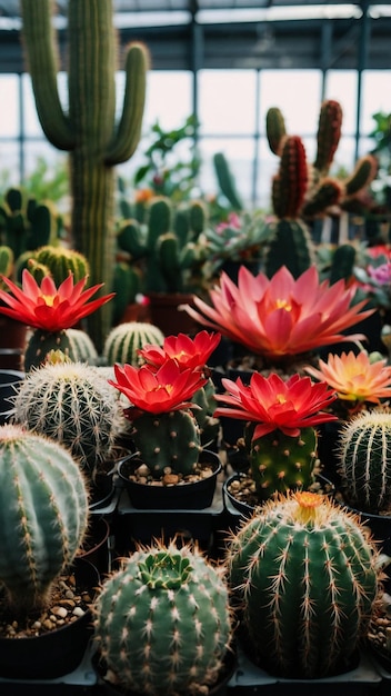 Close up of globe shaped cactus with long thorns