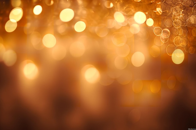 A close up of a gold background with lights