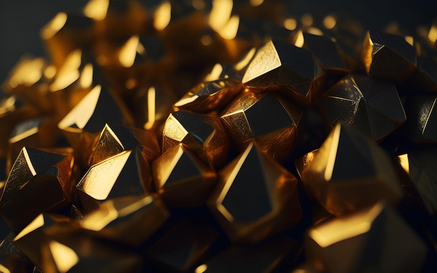 A close up of gold bars in a dark room