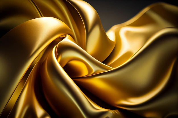 Close up of a gold cloth on a black background generative ai