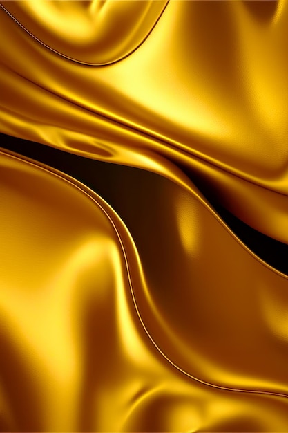 Close up of gold cloth with black stripe on the bottom of it Generative AI