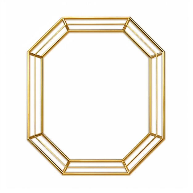 a close up of a gold frame with a white background generative ai