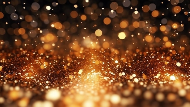 Close up of a gold glittery background