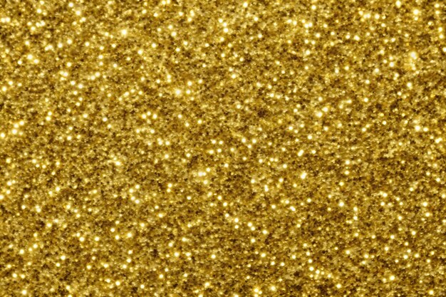 Close up of golden glitter textured background