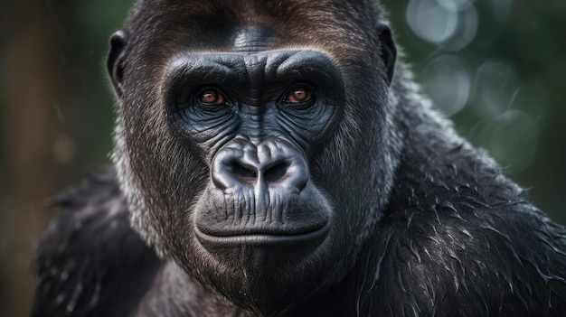 a close up of a gorilla