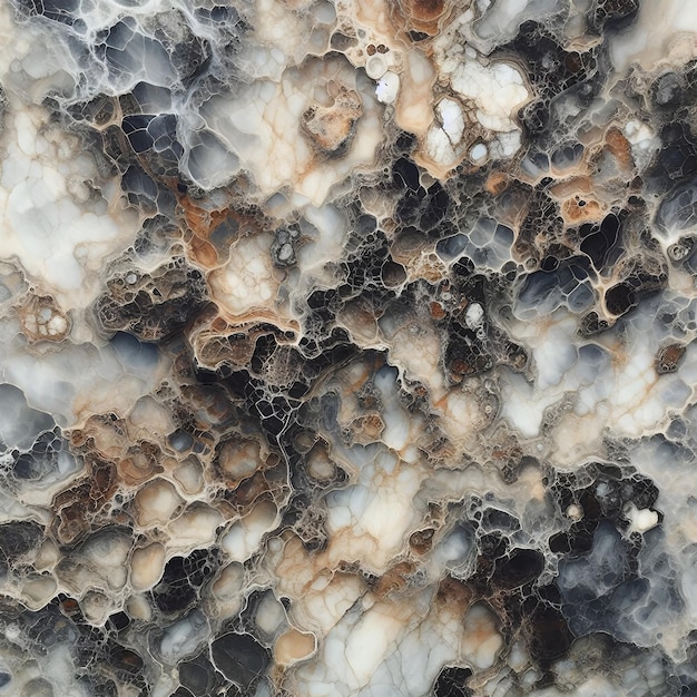 Photo a close up of a granite surface with a black and white speckled surface